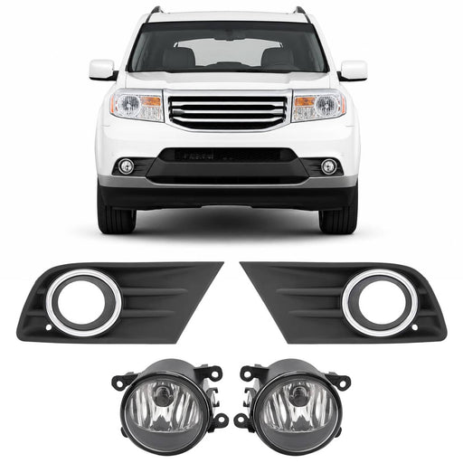 DURAFORCE 71112SZAA60 Front Bumper Fog Light Lamps With Cover for Honda Pilot 2012-2015