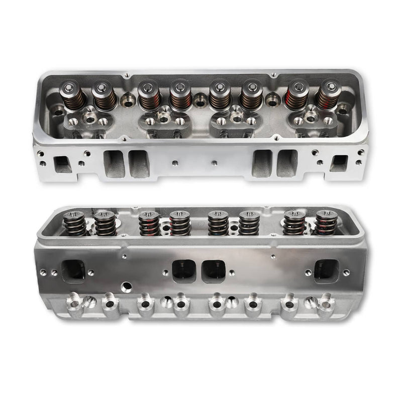 2x Aluminum Cylinder Heads Fit for SBC Chevy 350 190cc 64cc 2.02/1.60 Angle
