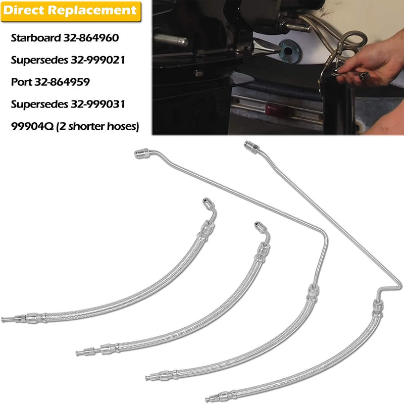 32-864960 Trim Ram Hydraulic Cylinder Hose Kit for Mercruiser Alpha One Gen Two