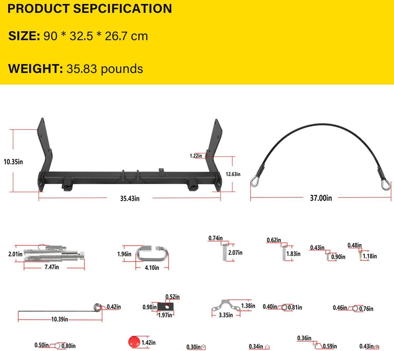 BX1139 Tow Bar Base Plate Bracket for Blue Ox Jeep Wrangler JLU JL 18-24