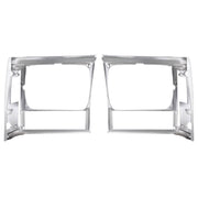 DURAFORCE Headlight Bezel Trim for Jeep Cherokee 91-96 Comanche 91-92 Chrome 2PCS