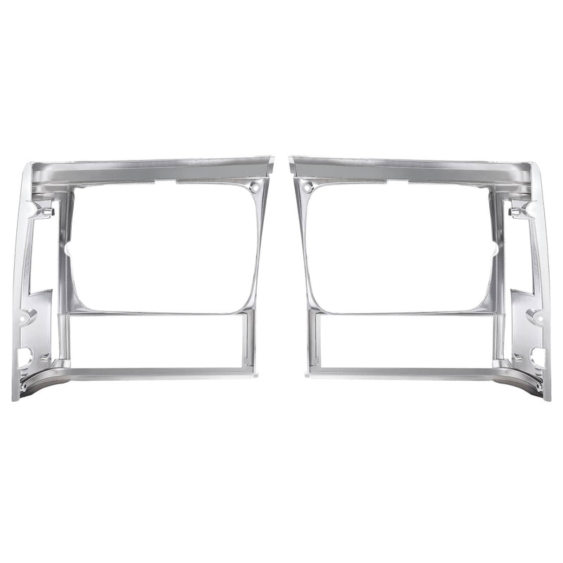 DURAFORCE Headlight Bezel Trim for Jeep Cherokee 91-96 Comanche 91-92 Chrome 2PCS