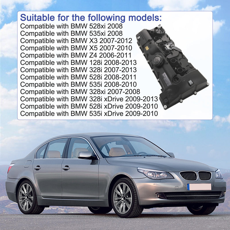 11127552281 Valve Cover w/ Gasket & Bolts for BMW E70 E82 E90 X5 128i 328i