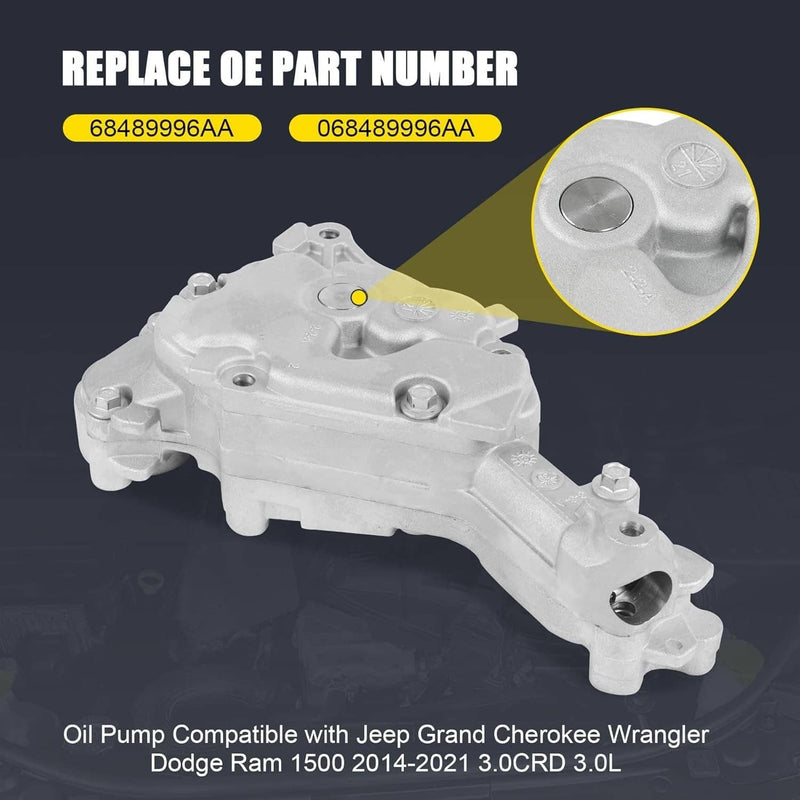 68489996AA Oil Pump for 2014-2021 Dodge Ram 1500 Jeep Grand Cherokee 3.0L Diesel