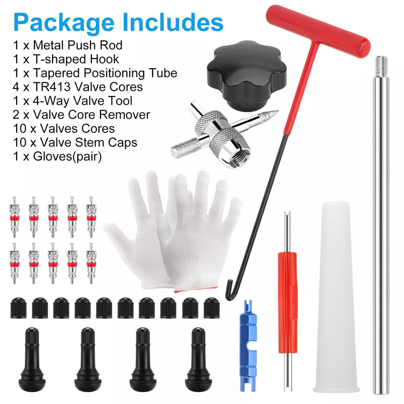 Tire Valve Stem Core Remover Installer Replacement Tool Kit for TR413 Valve Core