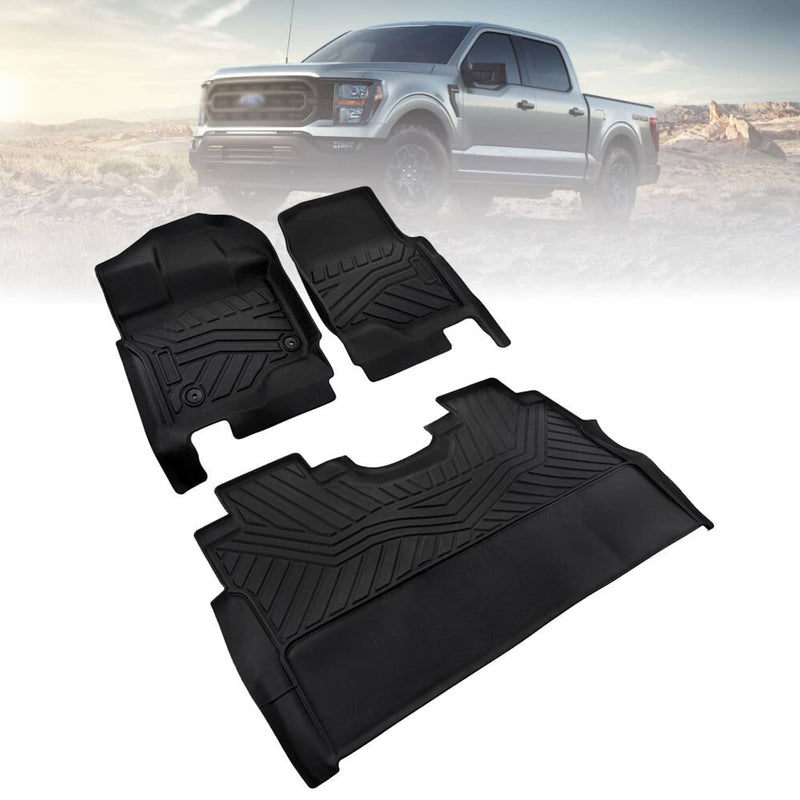 Heavy Duty Floor Mats Liners TPE Rubber for Ford F150 Super Crew Cab 2015-2025