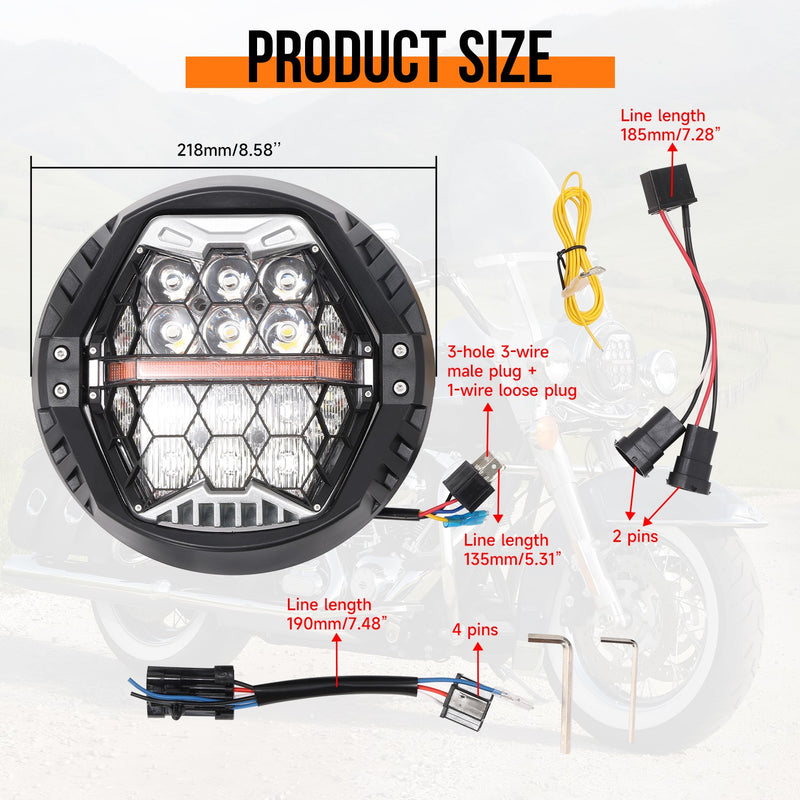 120W 7'' LED Headlight for Street Glide FLHX CVO FLHXSE 2014-2024 Motorcycle