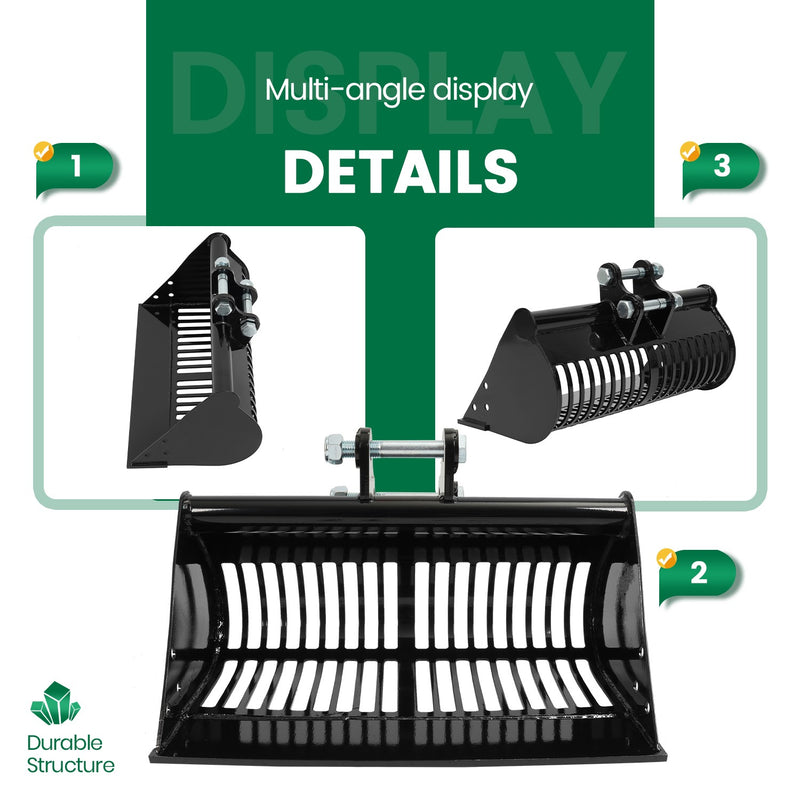 600mm Mud Bucket Screening Skeleton Attachment for Mini Excavator Digger