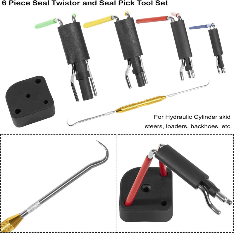 Rod Seal Install Tool Set Hydraulic U-Cup Twistor Installation Tool Pack of 6
