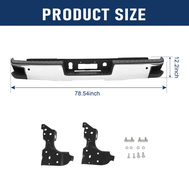 Chrome Rear Bumper Sensor Holes for Chevy Silverado GMC Sierra 1500 2014-2018