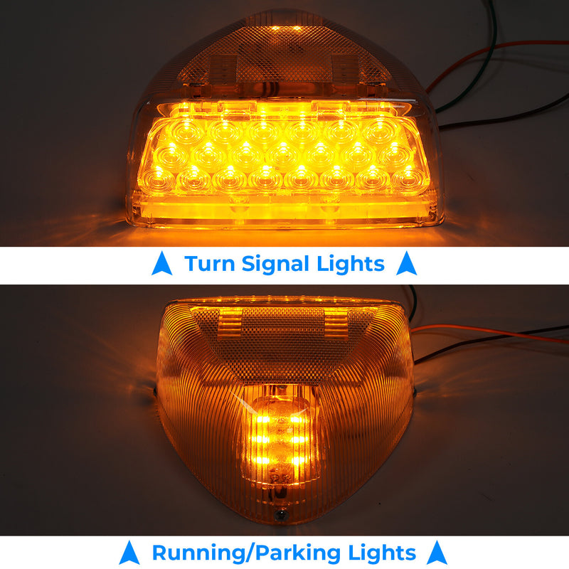 31 LED Turn Signal Lights Amber Clear Lens RH LH for Peterbilt 379 359 Pair