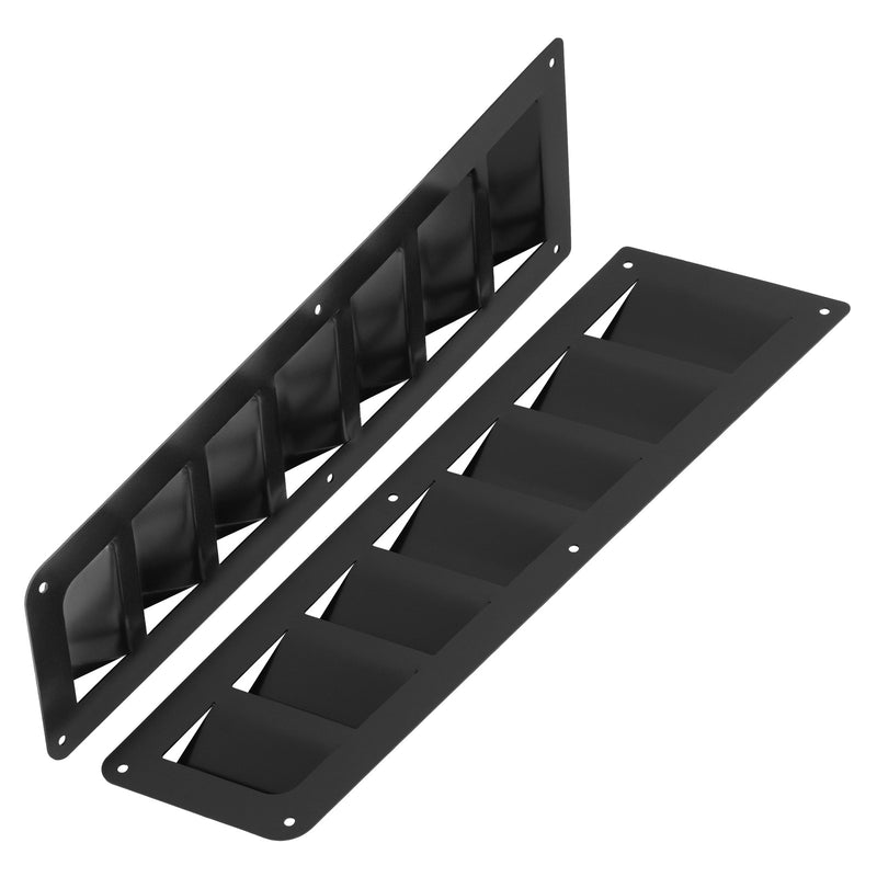 Universal Car Parts Hood Louver Vent Scoop Panel Set Cooling Kit Black
