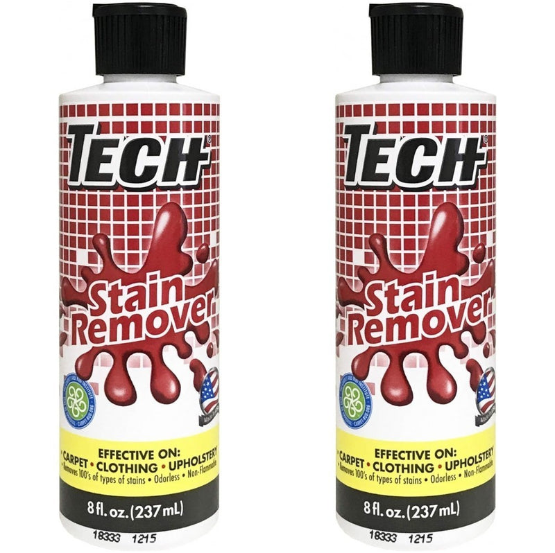 Tech No Scent Stain Remover Liquid Multi Purpose Non Toxic 8 Oz 2 Pack