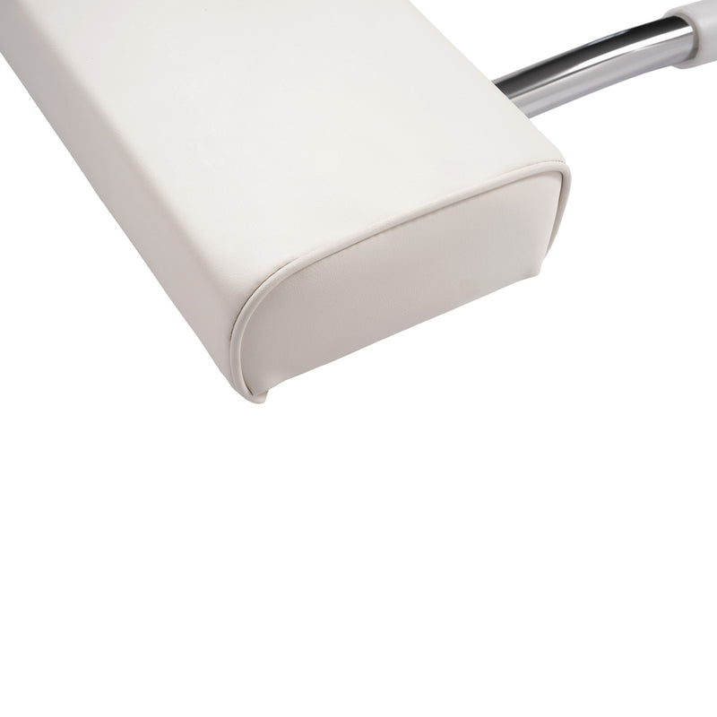 Universal Boat Seat Backrest with Folding Arms Leaning Post White Silver