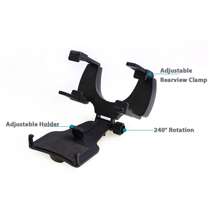 Rearview Mirror Mount Stand Holder Cradle for Cell Phone GPS Universal Car