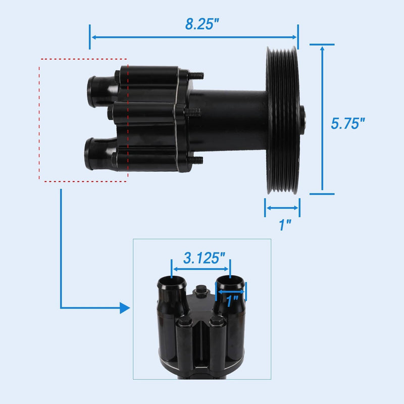 46807151A9 Raw Sea Water Pump & Pulley for MerCruiser 4.3L 5.0L 5.7L 6.2L 7.4L