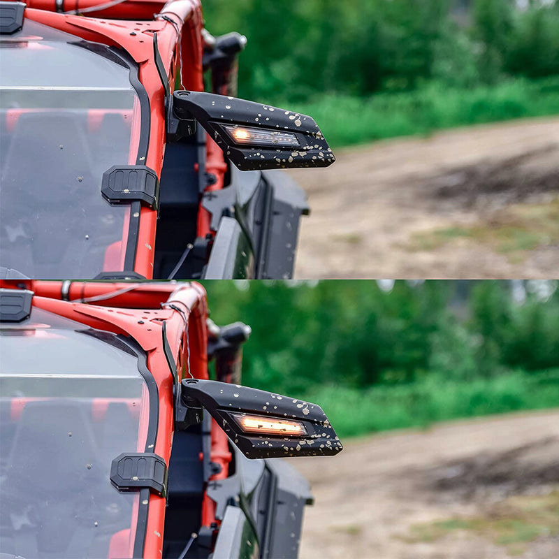 UTV Racing Rearview Mirrors LED Light Fit For Can Am Maverick X3 MAX Turbo 17-24