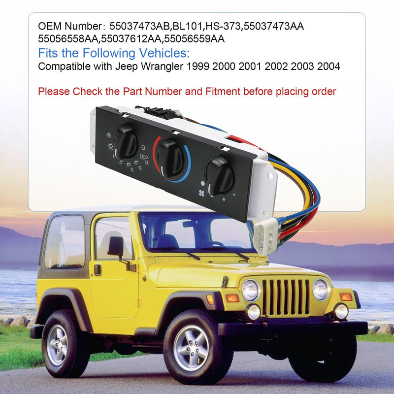 55037473AB A/C Heater Control Panel Switch for Jeep Wrangler TJ 1999-2004 Blower