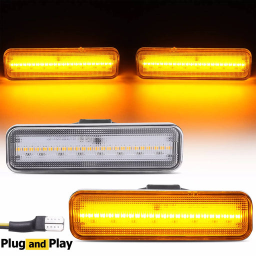 DURAFORCE Yellow LED Front Side Marker Lights for El Camino Caballero Malibu 78-87 2 Pcs