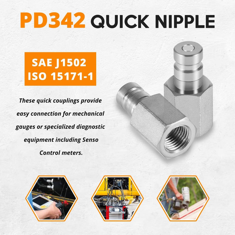 PD342 Series Steel Test Port Diagnostic Quick Nipple Equipment