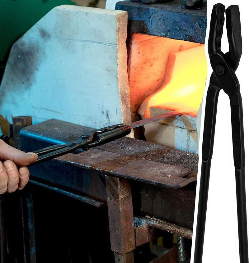 Blacksmith Tongs Set Knife Making Wolf Jaw V-Bit Starter Beginner