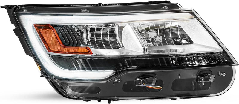 Right Side Headlights Assembly LED DRL for Ford Explorer 2016-2019 Chrome