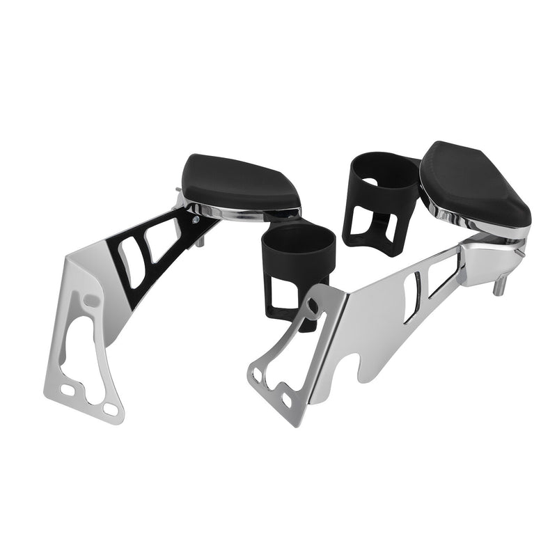 Tour Pak Touring Chrome Passenger Armrests Cup Holder Fit for Harley 1997-2013