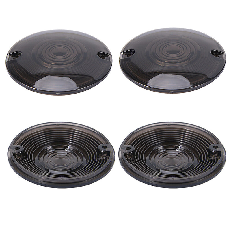 4PCS Smoke Turn Signal Light Cover Lens for Harley Touring Electra Road King