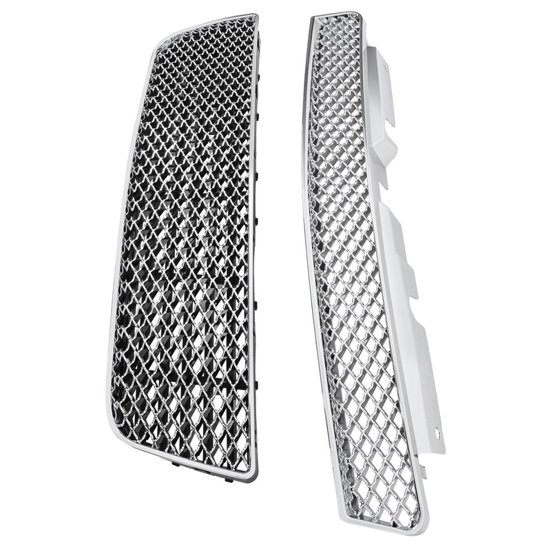 DURAFORCE Chrome Mesh Front Upper Lower Bumper Grille for Chevy Impala Limited 2006-2016