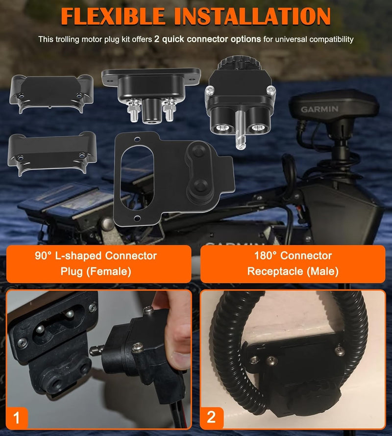 027-0004-Kit Trolling Motor Plug Receptacle Parts Kit for Marine 12-48V DC