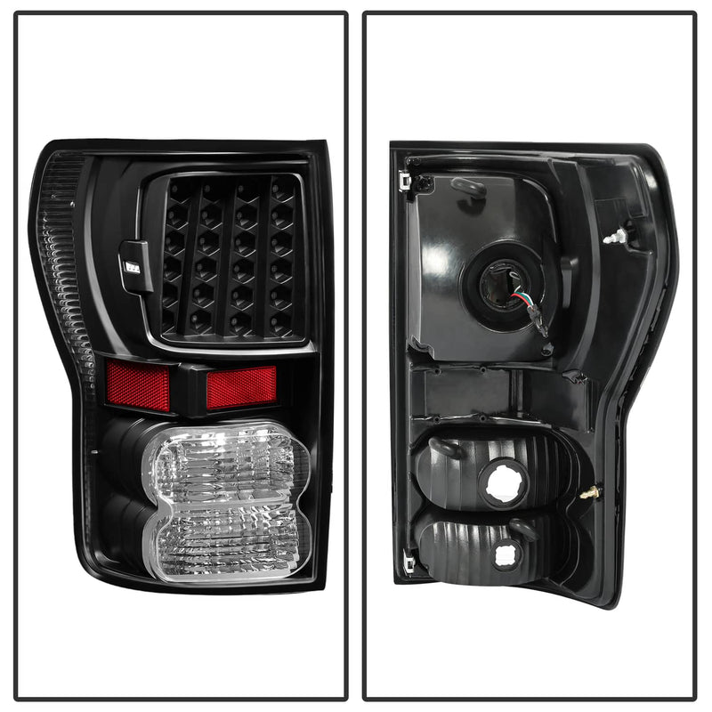DURAFORCE Full LED Tail Lights Left+Right Black for Toyota Tundra 2007-2013 Pair Set