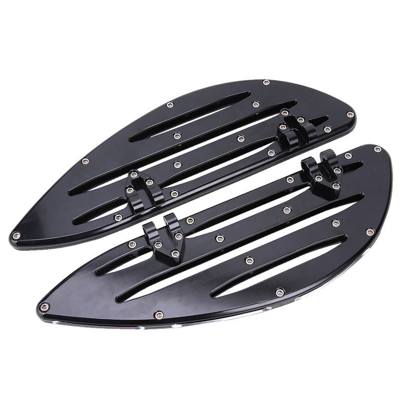 Pair Front CNC Edge Cut Driver Stretched Floorboards for Harley Touring Softail