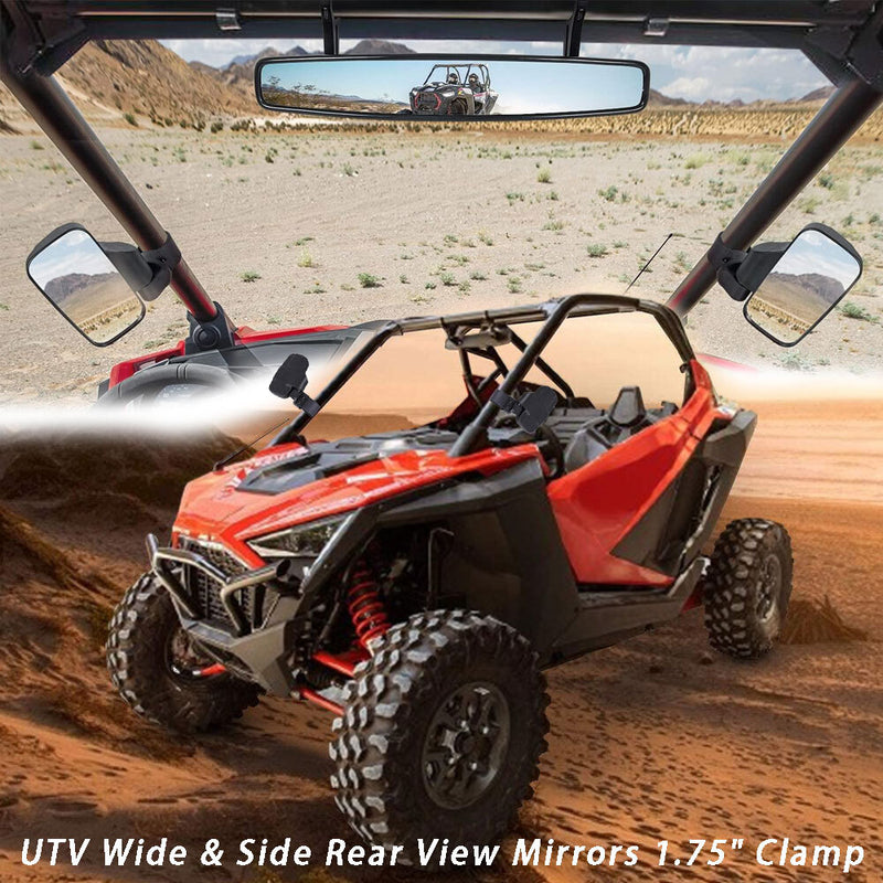 UTV Side Mirrors and Center Mirror for John Deere Gator XUV Polaris RZR 800 900