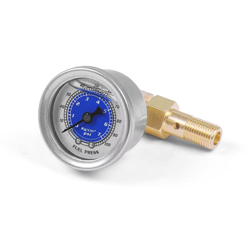 Liquid Filled Fuel Pressure Gauge 1/8 NPT 100PSI for VMS Honda Acura Civic