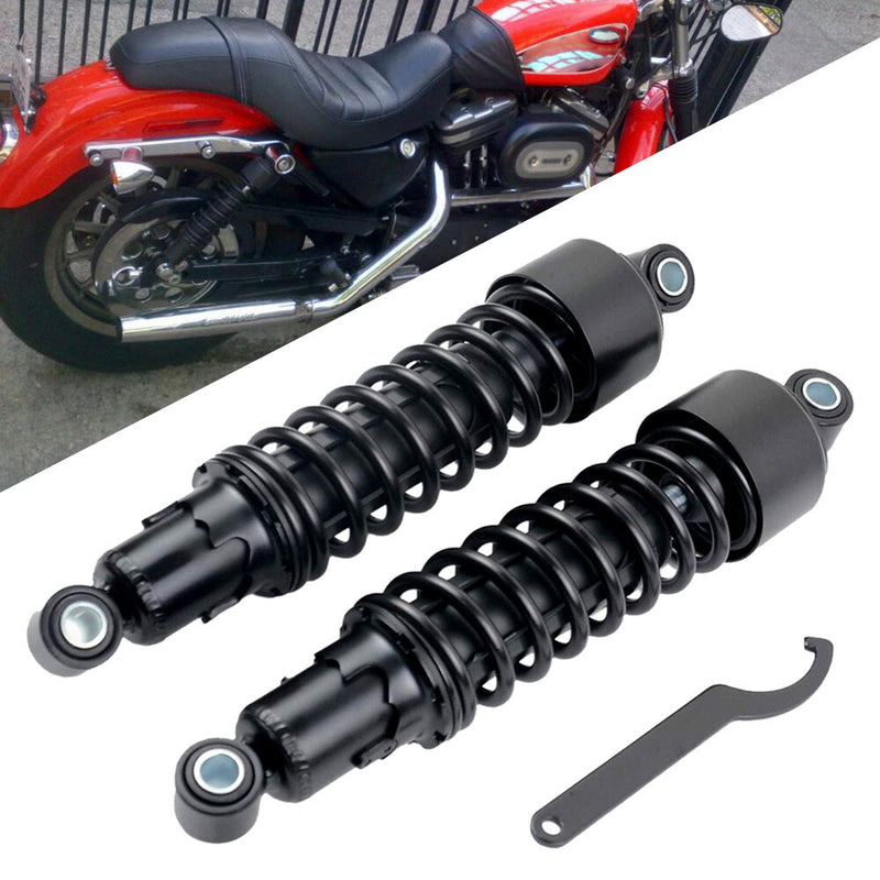 11.75" Rear Shocks for Harley Sportster FXR Super Glide Iron XL883 XL1200 Black