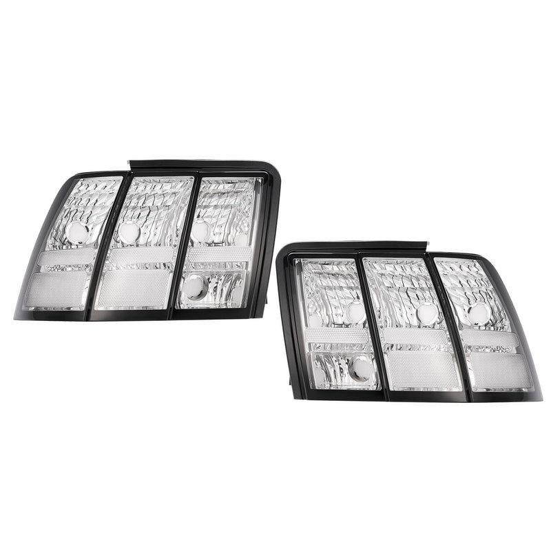 DURAFORCE Clear Lens Tail Lights For Ford Mustang 1999-2004 Rear Brake Lamps Left Right