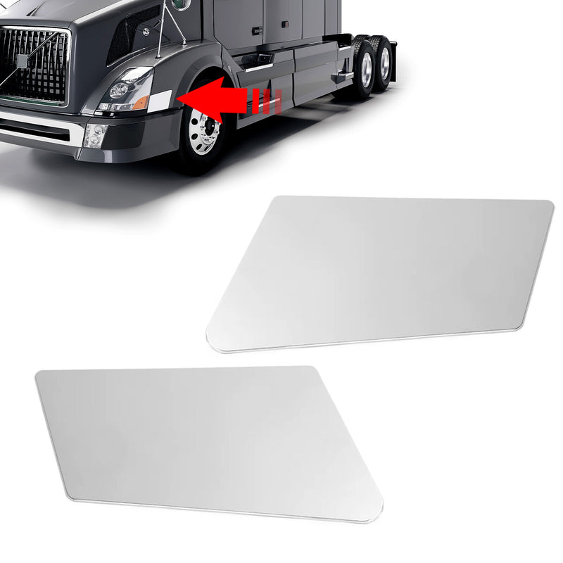 Fender Chrome Headlight Hood Trim Set Left Right Side for Volvo VNL 2004-2015