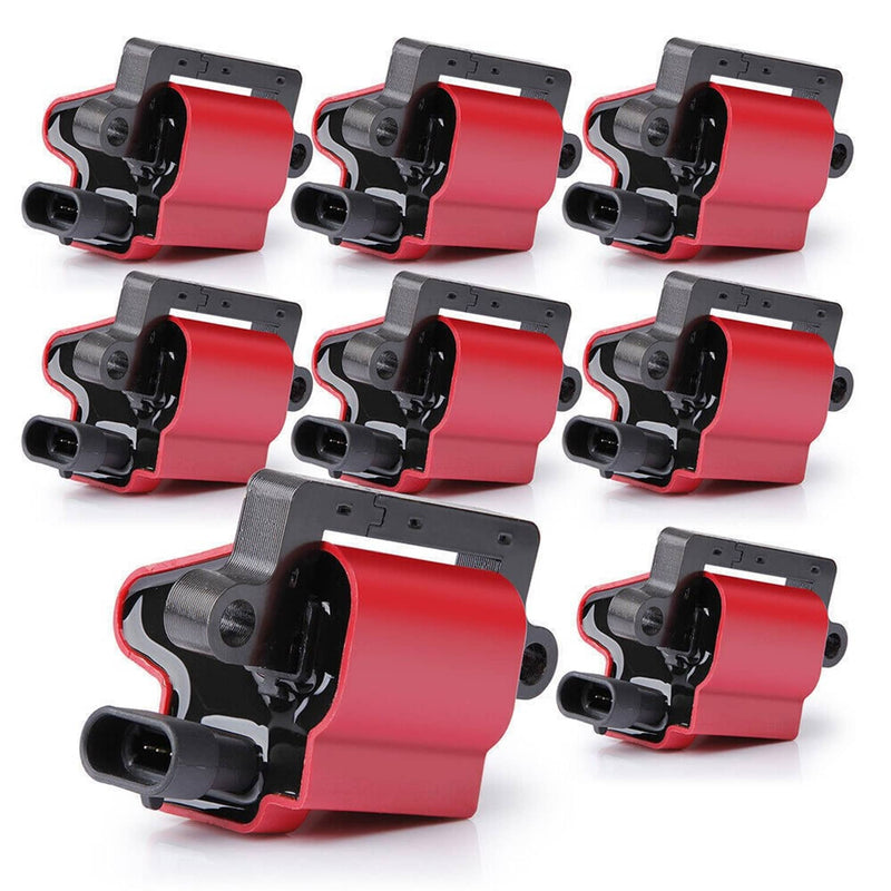 8Pack Square Ignition Coil Spark Plug Wire for Chevy GMC 4.8 5.3 6.0 8.1L