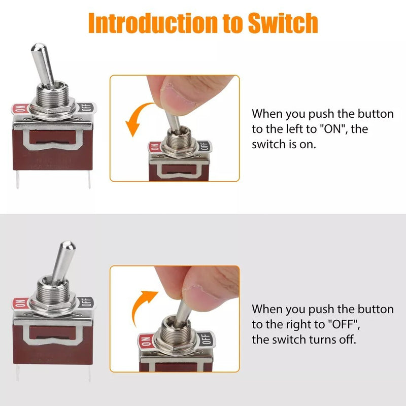 Toggle Switch 12V 30A Heavy Duty ON Off 2Pin SPST Waterproof for 2Pack