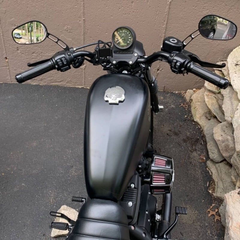 8mm Black Rear View Mirrors for Harley FLSTC FXDB Dyna FXDF Left and Right