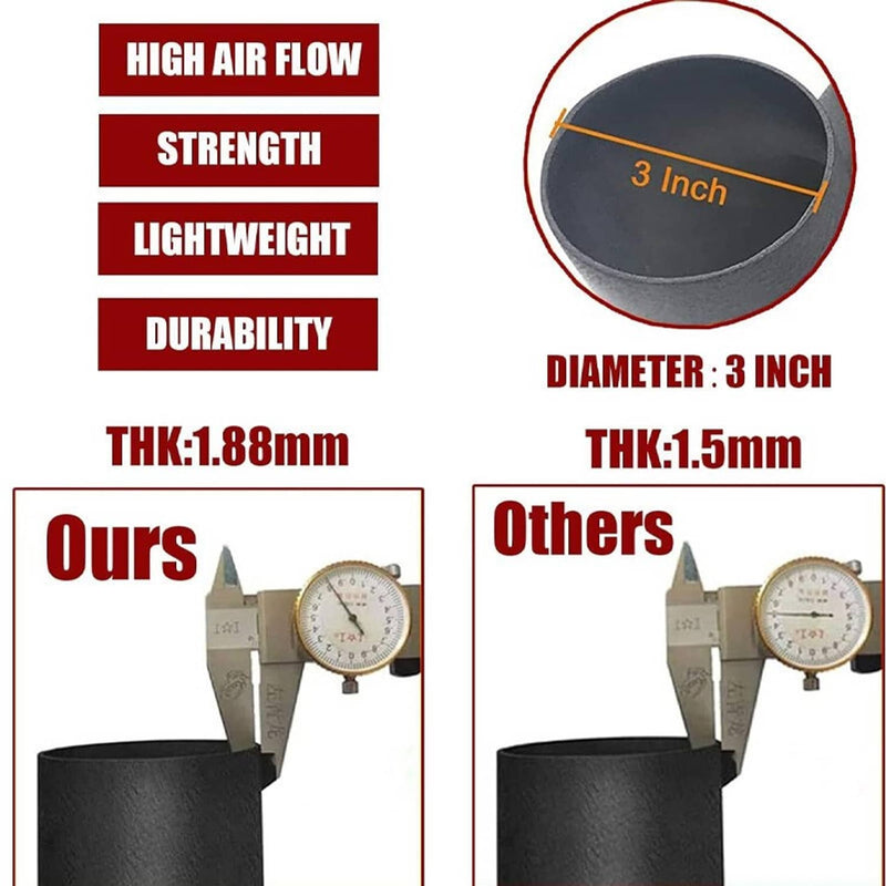 3 Inch Cold Air Intake Filter Induction Kit Aluminum Pipe Power Flow Hose System