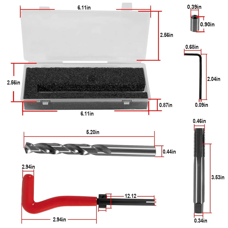 1420 Thread Repair Tool Kit M11mm x 1.5 for Honda B16 Engine Cylinder for Toyota