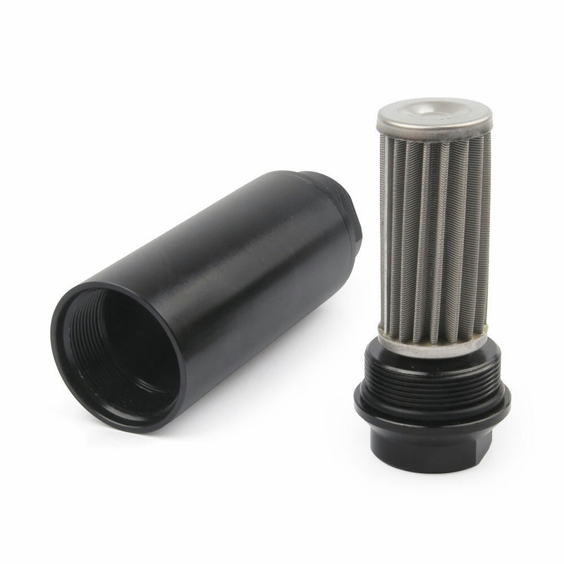 Universal Racing In-Line Fuel Filter AN6 AN8 AN10 Adapter 40 Micron Cleanable