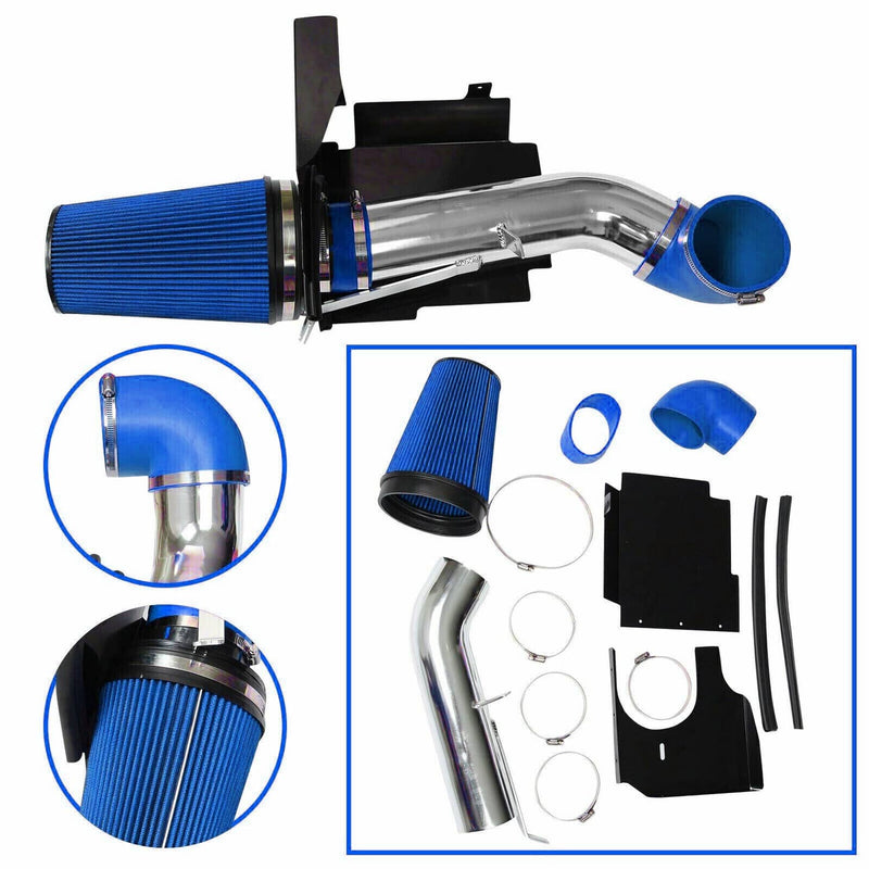 Cold Air Intake Kit 4" Heat Shield Blue for Chevy GMC V8 4.8 5.3 6.0L 1999-2007