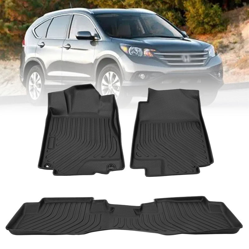 3PCS Floor Mats for 2012-16 Honda CR-V TPE Rubber All Weather 2 Row Liners