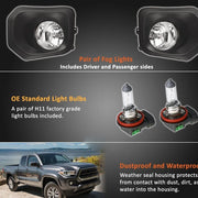 DURAFORCE For 2016-2023 Toyota Tacoma SR Front Grille Valance Fog Light Bezels Bracket Set