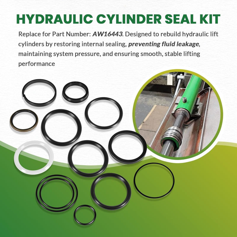 AW16443 Hydraulic Cylinder Seal Kit for John Deere 148 158 168 Farm Loader