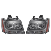 DURAFORCE Headlights for Avalanche Suburban Tahoe 2007-2014 LED Bar LH RH Projector