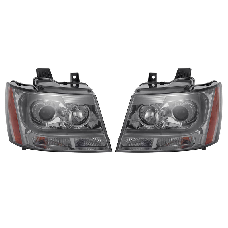 DURAFORCE Headlights for Avalanche Suburban Tahoe 2007-2014 LED Bar LH RH Projector
