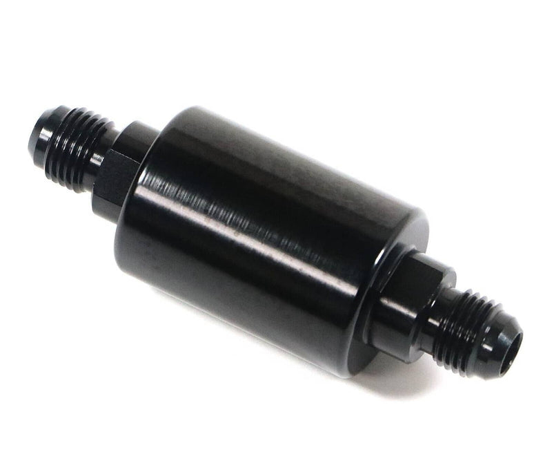 -6AN Inline Fuel Filter High Flow 100 Micron Cleanable AN6 6AN Black Universal